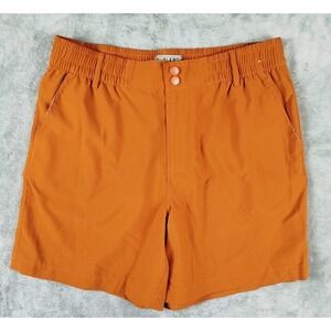 Burlebo Everyday Orange Shorts Mens Medium Performance Wicking‎ Stretch Hybrid